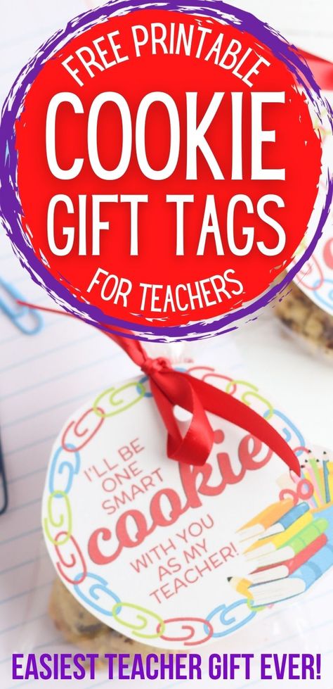 Need easy teacher appreciation gift ideas that are cheap and you can DIY? Give cookie teacher gifts with these free printable cookie gift tags! Just print the teacher appreciation gift tags, bake or buy a few yummy cookies, and package! This is a great inexpensive teacher gift - especially if your kids have 5 or 6 teachers and you can't afford to buy every teacher a big gift. Gift Tags For Teachers, Inexpensive Teacher Gifts, Teacher Appreciation Gifts Printables, Teacher Presents, Cheap Teacher Gifts, Easy Teacher Gifts, Happy Birthday Tag, Teacher Appreciation Printables, Back To School Gifts For Teachers