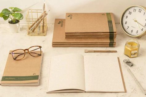 Rescript Stationery is upcycling paper to stationery. Eco Friendly Stationary, Sustainable Stationery, Scrap Paper, Biodegradable Products, Sustainability, Recycling, Eco Friendly, Stationery, India