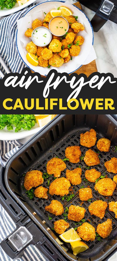 Breaded Cauliflower Recipes, Panko Recipes, Breaded Cauliflower, Deep Fried Cauliflower, Buffalo Cauliflower Recipes, Cauliflower Bread, Cauliflower Mashed Potatoes, Cooks Air Fryer, Airfryer Recipes