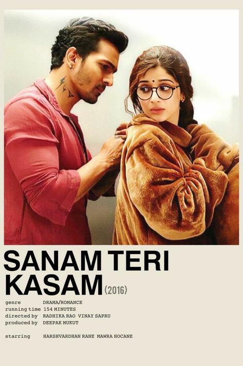 Sanam Teri Kasam Movie Poster, Bollywood Polaroid Poster, Sanam Teri Kasam Aesthetic, Sanam Teri Kasam Wallpaper, Bollywood Movie Posters, Sanam Teri Kasam Movie, Movies Bollywood, Top Movies To Watch, Best Bollywood Movies