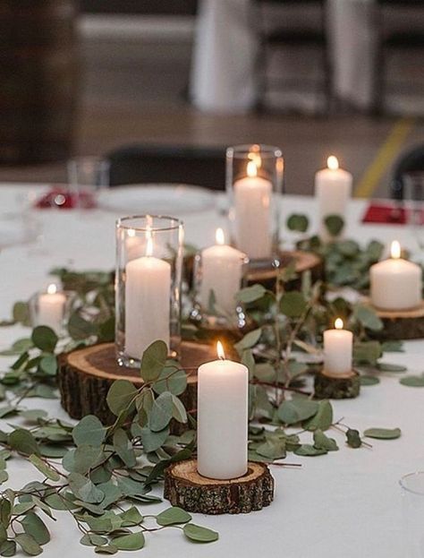 simple wedding centerpieces on a budget Rustic Wedding Decorations, Gathering Table, Center Pieces, Wedding Table Centerpieces, Wedding Cake Designs, Pretty Wedding, Rustic Wedding Decor, Romantic Weddings, Flower Centerpieces