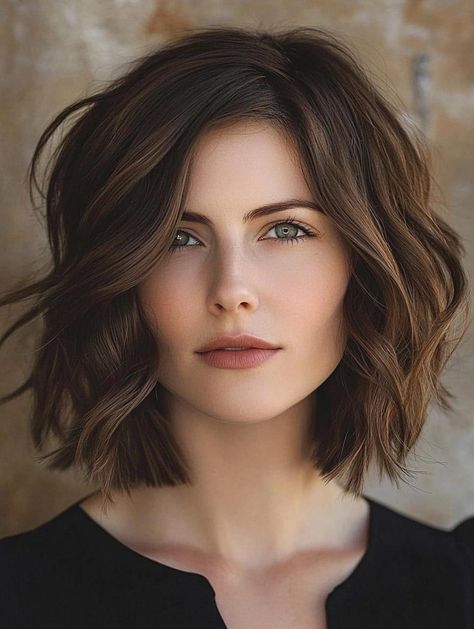 Wavy Bob Haircuts: Effortless Style for Every Occasion Waves In Bob Hair, Bobs For Wavy Hair, Bob With Waves, Cute Bobs, Graduated Bob Haircuts, Medium Bob Haircut, Curly Pixie Haircuts, Wavy Bob Haircuts, Womens Haircuts Medium