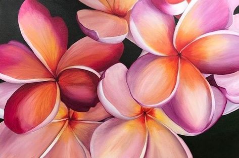 Flower Vase Painting, Acrylic Paint Canvas, Painting Tropical, Oil Pastel Drawings Easy, Vase Painting, Tropical Painting, Paint Canvas, Oil Pastel Drawings, Figurative Painting