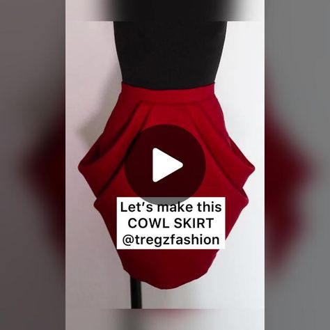 Simple Cowl drape skirt pattern making tutorial 👌👌 You like?? Is it ... | Beginner Sewing | TikTok Cowl Skirt Pattern, Cowl Skirt, Drapping Skirt Tutorial, Cowl Skirt Draping, Skirt Draping Techniques, How To Make Drape Skirt, Cowl Skirt Pattern Drafting, Drape Skirt Pattern Tutorials, Drape Skirt Pattern