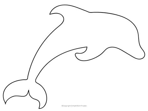 Free Printable Dolphin Template - Simple Mom Project Dolphin Template, Kid Friendly Yoga, Dolphin Craft, Simple Mom Project, Dolphin Silhouette, Dolphin Pose, Animal Outline, Animal Yoga, Dolphin Coloring Pages