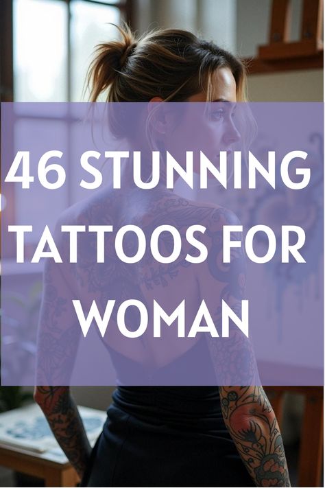 46 Stunning Tattoos for Woman Get Over It Tattoos, Women's Arm Tattoos, Tattoos That Age Well, Women’s Shoulder And Arm Tattoos, Neck Shoulder Tattoo Women, Hottest Tattoos For Women, Big Chest Tattoo Female, Courage Tattoo For Women, Mythical Tattoos For Women