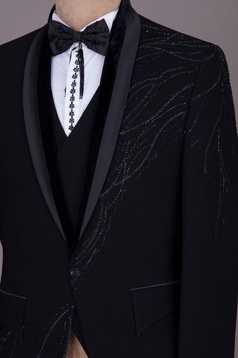 Black Lace Tuxedo Men, Lace Tuxedo Men, Designer Groom Suits, Embroidery Suits Design Men Black, Black Embroidery Suit Men, Sparkly Suit Men, Tuxedo For Men Wedding Groom Style, Glitter Suit Men, Embroidered Suit Men