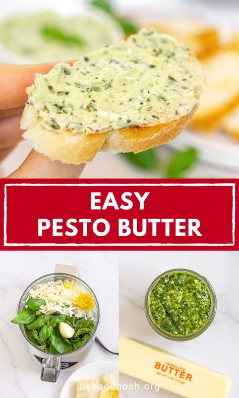 Butter Pesto Pasta, Butter Appetizers, Pesto Butter Recipe, Fresh Basil Recipes Appetizer, Basil Ideas, Dishes With Pesto Sauce, Butter Recipes For Bread, Basil Appetizers, Recipes That Use Fresh Basil