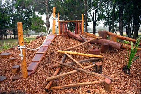 Non-Prescriptive | Timber Creations Log Playground, School Outdoor Area, Natural Outdoor Playground, Outdoor Playscapes, Church Playground, Outdoor Play Space, Play Area Backyard, Outdoor Play Spaces, Backyard Kids Play Area