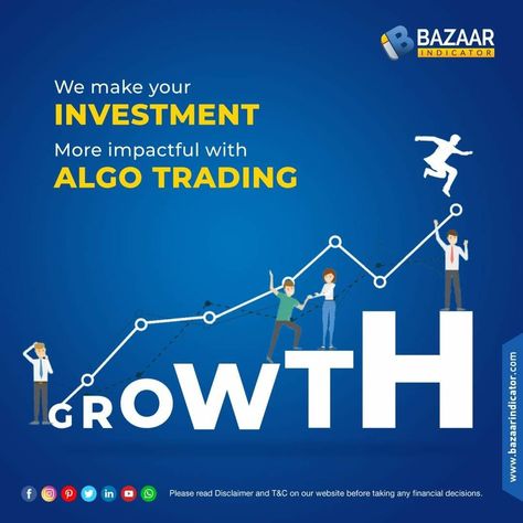 We make your investment more impactful, Growth with Algo Trading! #BazaarIndiacator #algotrading #surat Investment Creative Ads, Finance Ads, Online Bookkeeping, Stock Design, Mutual Fund, Amritsar, Capital Market, Marketing Software, Share Market