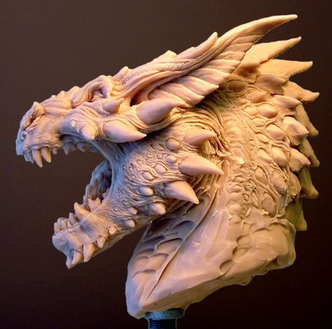 Smaug-gn-side by Skull-Droid.deviantart.com on @DeviantArt Creation Art, Dragon Sculpture, Bust Sculpture, Toy Art, White Dragon, Tattoo Life, Dragon Head, Arte Popular, Creature Concept