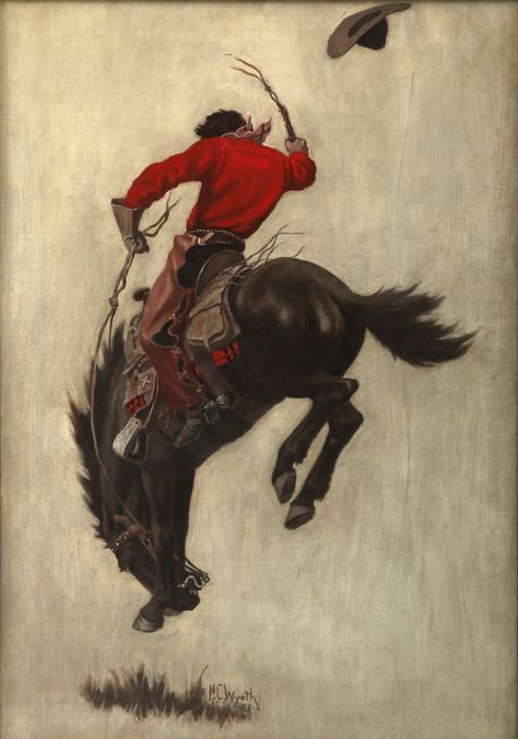 Bronco Horse, Portland Museum Of Art, N C Wyeth, Nc Wyeth, Bucking Bronco, Andrew Wyeth, Vintage Western, Metropolitan Museum Of Art, American Art