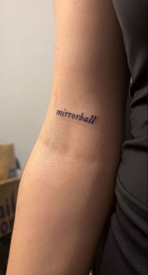 Leg Tattoo Above Knee, Tattoo Ideas Script, Taylor Swift Mirrorball Tattoo, My Tears Ricochet Tattoo, Cardigan Tattoo, Whatever Tattoo, Taylor Tattoo Ideas, Taylor Swift Heart, Mirrorball Tattoo