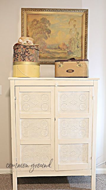 common ground : Cupboards and Cabinets in Decor The Garden Room, Used Cabinets, Wonderful Friend, Coffee Table Bench, Studio Office, Library Table, Pie Safe, Hearth Room, Jumping For Joy