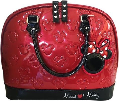 Amazon.com: Loungefly Mickey and Minnie Purse Disney Embossed Bag Standard : Clothing, Shoes & Jewelry Minnie Mouse Purse, Minnie Mouse Bag, Loungefly Purse, Vintage Leather Handbag, Embossed Bag, Disney Handbags, Mickey Y Minnie, Patent Leather Handbags, Disney Bag