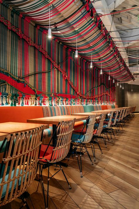 Artistic Restaurant, Mexican Restaurant Decor, Colorful Restaurant, Peruvian Restaurant, Miami Restaurants, Florida Restaurants, Indian Restaurant, Bar Design Restaurant, Restaurant Ideas