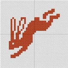 Rabbit Cross Stitch Pattern Free, Rabbit Alpha Pattern, Bunny Knitting Chart, Hare Cross Stitch Pattern, Bunny Rabbit Cross Stitch Pattern, Brother Knitting Machine, Stranded Knitting Patterns, Blackwork Embroidery, Animal Cross Stitch Patterns