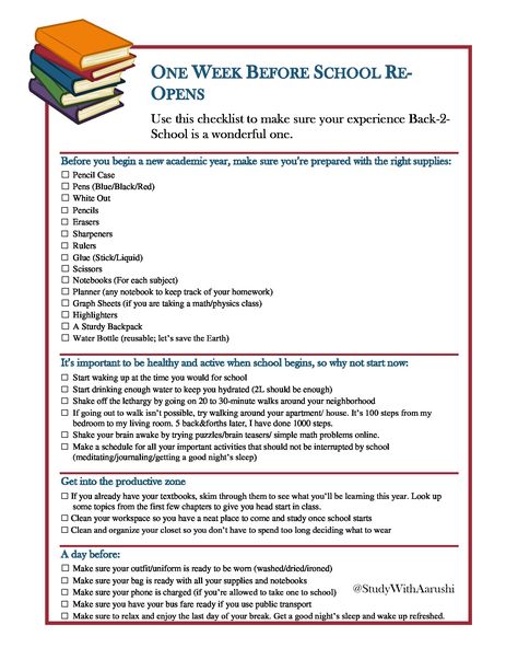 Ultimate Checklist for the Week Before School Starts 4th Grade Classroom Setup, Academic Growth, Middle School Survival, Before School Starts, School Preparation, Family Binder, School Checklist, High School Survival, High School Hacks