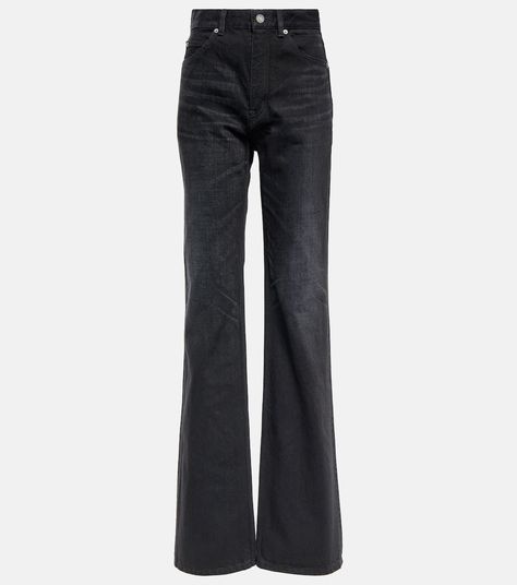 70 S High Rise Flared Jeans in Black - Saint Laurent | Mytheresa Black Women 70s, Flared Jeans 70s, 70s Jeans, Luxury Jeans, Saint Laurent Jeans, Png Clothes, Chic Over 50, Latest Jeans, Jean Flare