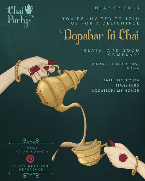 Chai Party Chai Party Ideas, Indian Chai Aesthetic, Chai Party, South Asian Aesthetic, Asian Aesthetic, Indian Aesthetic, Launch Party, South Asian, Party Ideas