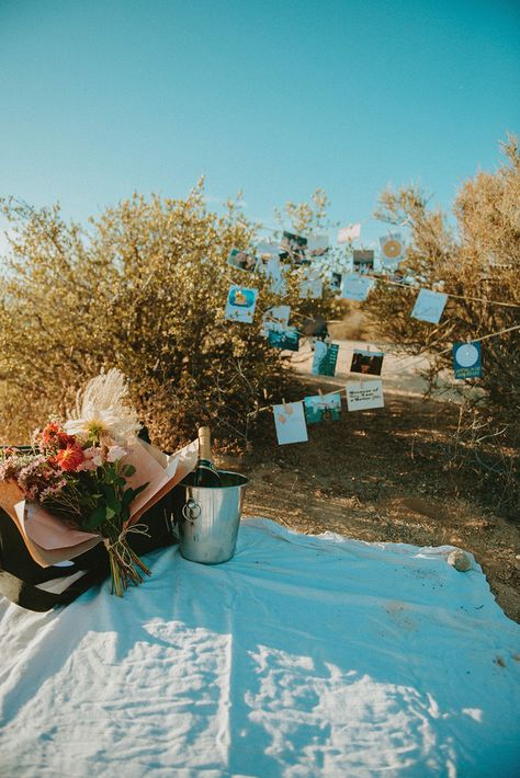 Outside Engagement Ideas, Proposal With Pictures Hanging, Surprise Engagement Proposals Ideas, Outdoor Proposal Ideas Decor, Simple Engagement Setup, Gazebo Engagement Ideas, Engagement Setup Ideas, Outdoor Proposal Ideas Simple, Engagement Picnic Ideas