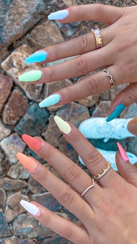 Mya Benway, Colourful Acrylic Nails, Nails After Acrylics, Nails For Summer, Florida Nails, Pastel Nails Designs, Simple Acrylic Nails, Gel Nail Colors, Shellac Nails