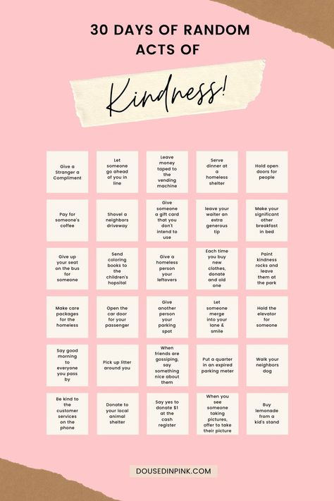 Kindness Tips, Raok Ideas, Kindness Ideas For Adults, Small Acts Of Kindness Ideas, Nice Things To Do For People Random Acts, Kind Things To Do For Others, Kindness Ideas, Acts Of Kindness Ideas, Act Of Kindness