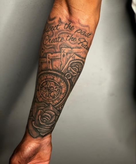 Risk Taker Tattoo Men Forearm, Nj Tattoo Ideas, Quarter Sleeve Tattoos For Men Upper Arm, Inside Forearm Tattoo For Men, Outer Forearm Tattoo Men Unique, Front Forearm Tattoo Men Ideas, Forearm Tattoo Men Sleeve Unique, Back Forearm Tattoo Men, Inside Forearm Tattoo