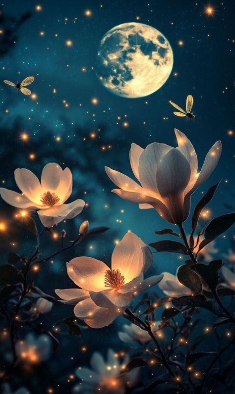 Prompt 👉group of glowing flowers with full moon in the background, fireflies floating around, digital art, hyper-realistic beautiful photo], fireflies, 🌸 🌼 💮, stunning beauty, sergei krasovsky, 50, magnolias, blue moon, beautiful details, stunning backdrop, clear moon, amazing beauty, professional photography 👉 if Like, please Follow and Share AI Graphics Studio 👇Contact on WhatsAPP: http://tiny.cc/aigraphicsstudio #aigraphicsstudio #AI #DigitalMarketing #digitalartist #digitalart #digital ... Firefly Background, Magnolia Background, Firefly Images, Night Cafe, Glowing Flowers, Draw Together, Background Flowers, Magnolia Flower, Pretty Wallpapers Backgrounds