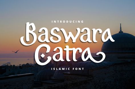 Baswara Catra Font | dafont.com Islamic Font, Letter Wedding Invitation, Vintage Typeface, Popular Sans Serif Fonts, Posters Nature, Cool Font, Islamic Poster, Classic Posters, Landscape Posters