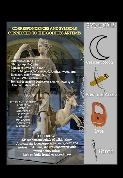 Artemis Correspondence, Symbols Of Artemis, Artemis Offerings, Artemis Symbol, Lady Artemis, Artemis Greek Goddess, Diana Goddess, Moon Goddesses, Goddess Artemis