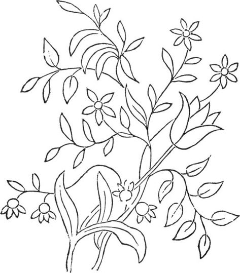 Embroidery Flowers Pattern Templates, Embroidery Patterns Free Templates, Flower Pattern Drawing, Hand Embroidery Patterns Free, Flower Outline, Outline Designs, Embroidery Template, Hand Embroidery Patterns Flowers, Floral Embroidery Patterns