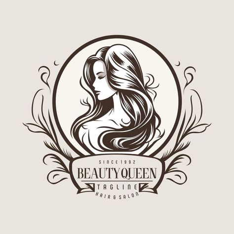 Logos For Beauty Salon, Logo Design For Beauty Salon, Hair Beauty Logo Design, Beauty Salon Design Logo, Women Logo Design Ideas, Female Logo Design, Beauty Saloon Logo, Cosmetic Logo Design, Beauty Salon Logo Design