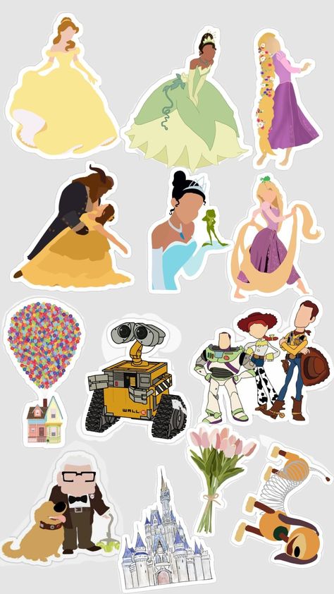 Disney Stickers Printables, Disney Sticker, Brand New Day, Scrapbook Stickers Printable, Disney Scrapbook, Cute Easy Drawings, Cool Stickers, Journal Stickers, Scrapbook Stickers