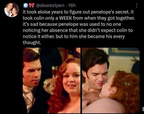 Penelope And Colin Book Quotes, Polin Book Quotes, Bridgerton Videos, Colin And Penelope Bridgerton, Colin Penelope, Dream Scenario, Bridgerton Quotes, Penelope Bridgerton, Bridgerton Aesthetic