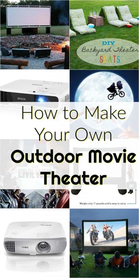 How to make your own backyard movie theater! Everything you need to make an outdoor movie theater Backyard Movie Theater, Diy Backyard Movie, Home Movie Theater, Outdoor Movie Party, Backyard Movie Theaters, Outside Movie, Backyard Movie Party, Outdoor Movie Theater, Pool Diy