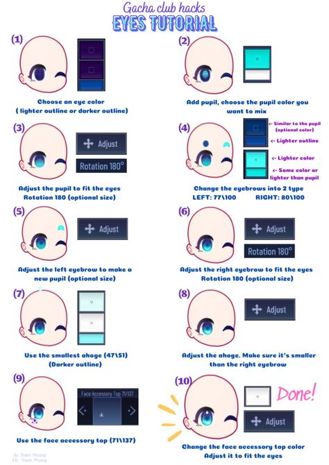 Gacha Club Eyes Ideas, Gacha Club Eyes, Eyes Ideas, Eyes Tutorial, Eye Tricks, Cute Eyes Drawing, Club Face, Characters Inspiration Drawing, Club Hairstyles