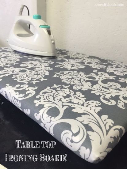 Table Top Ironing Board, Quilting Rooms, Lap Desk With Storage, Ironing Board Tables, Batting Fabric, Diy Ironing Board, Tabletop Ironing Board, Craft Shack, Craft Room Tables