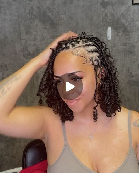 Alisha Renee ~ NFL Braider/locticion on Instagram: "No crumb left!   Should i add these Fulani boho bob to May bookings?   Appointments and prices available at byalisharenee.as.me   Follow ➡️ @by.alisharenee  Follow ➡️ @by.alisharenee Follow ➡️ @by.alisharenee   #byalisharenee #braids #braiders #kcbraider #locs #softlocs #menstyles #braidstyles #knotlessbraids #kcbraids #kcbraiders #fyp #reels #kchairstylist #houstonbraider  #houstonbraids #stitchbraidsAtlanta #kcbestbraider #kcmobraider #houstonbraiders #reels #viralreels #explorepage #family #cleanbraids #stitchbraidskc #stitchbraids #fulanibraids #fulanibob #chicagobraider" Braided Bob Knotless Braids, Bob Fulani Braids With Curls, Short Boho Fulani Knotless Braids, Fulani Boho Bob, Boho Flip Over Fulani Braids Bob, Fulani Bob Braids Hairstyles, Fulani Braids Bob With Curls, Bob Style Braids, Half Braided Hairstyles Cornrows