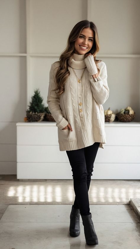 Discover the best casual fall outfits for women in 2024 Embrace cute comfy styles that inspire Perfect for women over 40 including business fashion for the stylish 40-year-old woman Casual Fall Outfits For Women, Cream Sweater Outfit, 40 Year Old Womens Fashion, Fall Outfits Ideas, Stylish Outfits For Women Over 50, Casual Outfit Ideas, Outfit Inspiration Fall, Teacher Outfits, Comfy Fashion