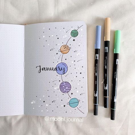 Bullet Journal Month, January Bullet Journal, Bullet Journal 2020, Bullet Journal Set Up, Bujo Planner, Bullet Journal 2019, Bullet Journal Cover Ideas, Bullet Journal Notes, Bullet Journal Mood