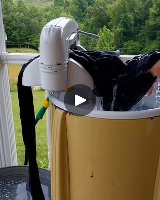 Satisfying 1950s wringer washer | This wringer gadget is seriously satisfying 🤩 | By TylaFacebook Wringer Washer, Laundry Room, Washer, Gadgets