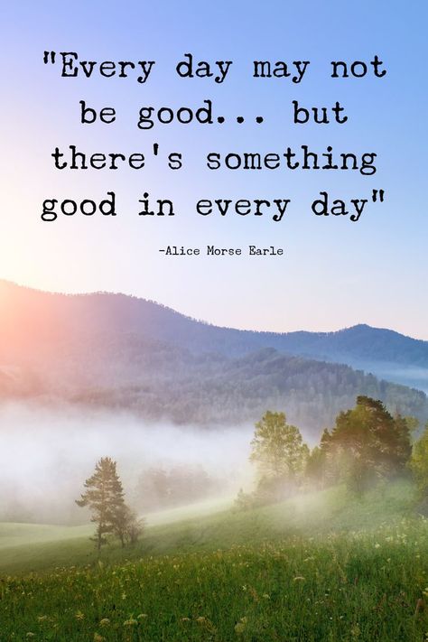 “Every day may not be good… but there’s something good in every day” ~ Alice Morse Earle A Good Day Quotes, Quotes To Start Your Day, Good Day Quotes, A New Beginning, New Beginning, Day Off, Morning Quotes, Good Morning Quotes, New Beginnings