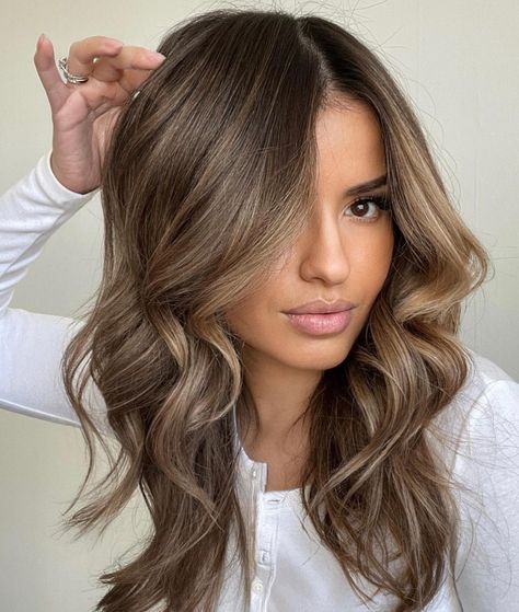 Brunette Balayage Natural, Hazel Eyes Hair Color, Brown Sugar Hair, Soft Brunette, Golden Balayage, Soft Makeup Look, Balayage Straight Hair, Balayage Ideas, Summer Blonde Hair