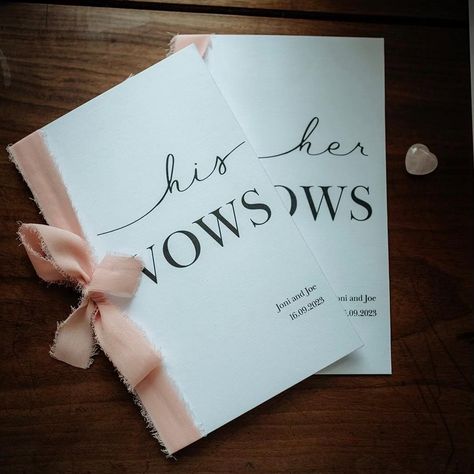 His and Her's Vow Books 💍

The perfect way to capture your words to eachother on your special day 💌

#WeddingIdeas
#VowBook
#Vows Personalized Vows, Custom Vow Books, His Vows Her Vows Book, His And Her Vow Books, Wedding Vow Notebook, Bespoke Wedding Stationery, Vow Book, Wedding Keepsakes, Meaningful Words