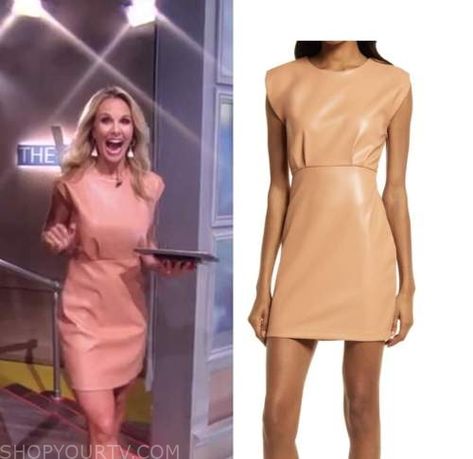 The View: August 2022 Elisabeth Hasselbeck's Beige Leather Mini Dress Beige Leather Dress Outfit, Beige Leather Dress, Elisabeth Hasselbeck, Leather Dress Outfit, Where To Buy Clothes, Leather Mini Dress, Fashion Tv, Dress Outfit, Leather Dress