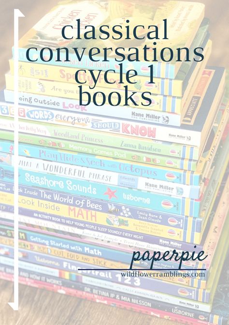 Books for Classical Conversations Cycle 1 - Wildflower Ramblings Classical Conversations Review Games, Classical Conversations Cycle 1, Cc Essentials, Classical Conversations Foundations, Classical Homeschool, World Atlas, Sound Book, Classical Education, Recommended Books