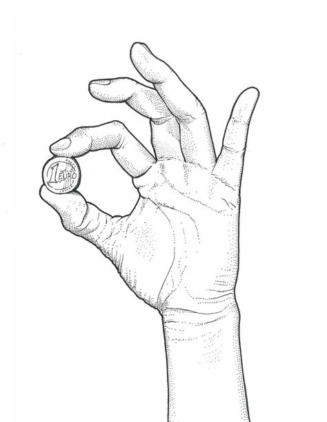 Hand holding a coin (by Gualter Amaro) Hand Holding Coin Reference, Hand Holding Eyeball Drawing, Holding Ciggerate Reference Pose Drawing, Holding Coin Reference, Womans Hand Drawing, Hand Holding Ball Reference, Hand Reference Holding Object, Holding Eyeball, Hand Holding Reference