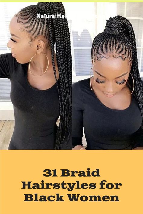 See 31 GORGEOUS braid hairstyles for Black women and kids. You'll get NEW ideas and updos for Black braided hair. Box braids hairstyles for girls & much more... Hair Braided Into Ponytail Black Women, Braided Ponytails For Black Women Updo, Braided Updo For Black Women Cornrow Natural Hair Wedding Hairstyles, Faux Braided Ponytail, Updos With Braids For Black Women, Braids For Fine Hair Black Women, Adult Braids Hairstyles Black Women, Updo Braid Styles For Black Women, Braided Hairstyles For Black Women Ponytail