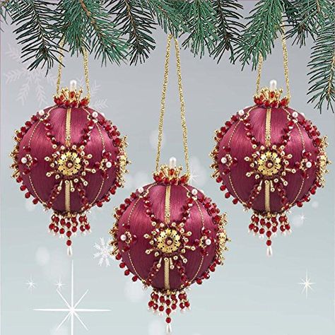 Sunrise Craft & Hobby Crimson Rush Ornament Kit Sunrise Craft & Hobby Sequin Ornaments, Sparkly Christmas, Christmas Cover, Christmas Embroidery Designs, Ornament Tutorial, Beaded Christmas Ornaments, Christmas Bead, Ornament Kit, Christmas Ornament Crafts